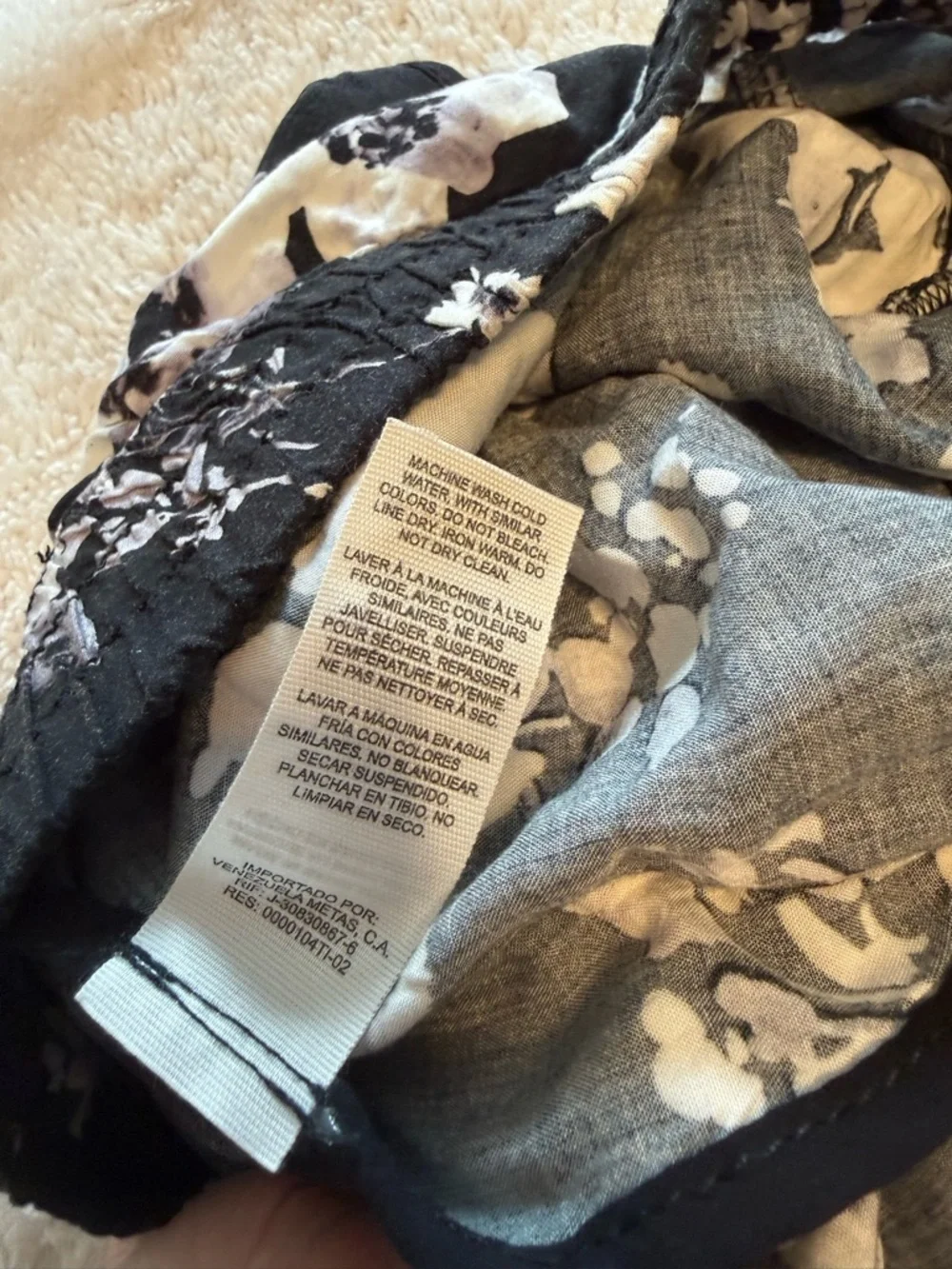 Garage Black and White Floral Lounge Shorts